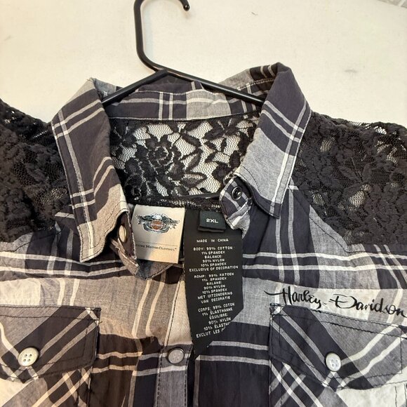 Harley Davidson Short sleeve plaid shirt - Picture 2 of 6
